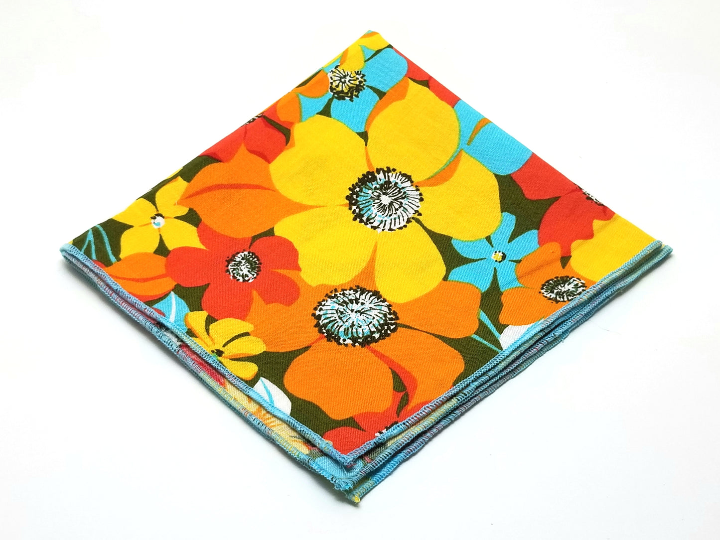 Flower Grande Rolled Edge Pocket Square