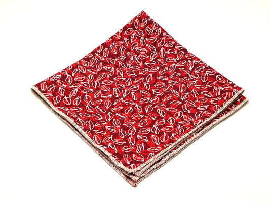 Rousy Red Rolled Edge Pocket Square