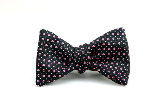 Sutterhome Black and Pink Paisley Bow Tie