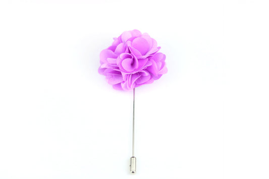 Lavender Satin Blend Flower Lapel Pin