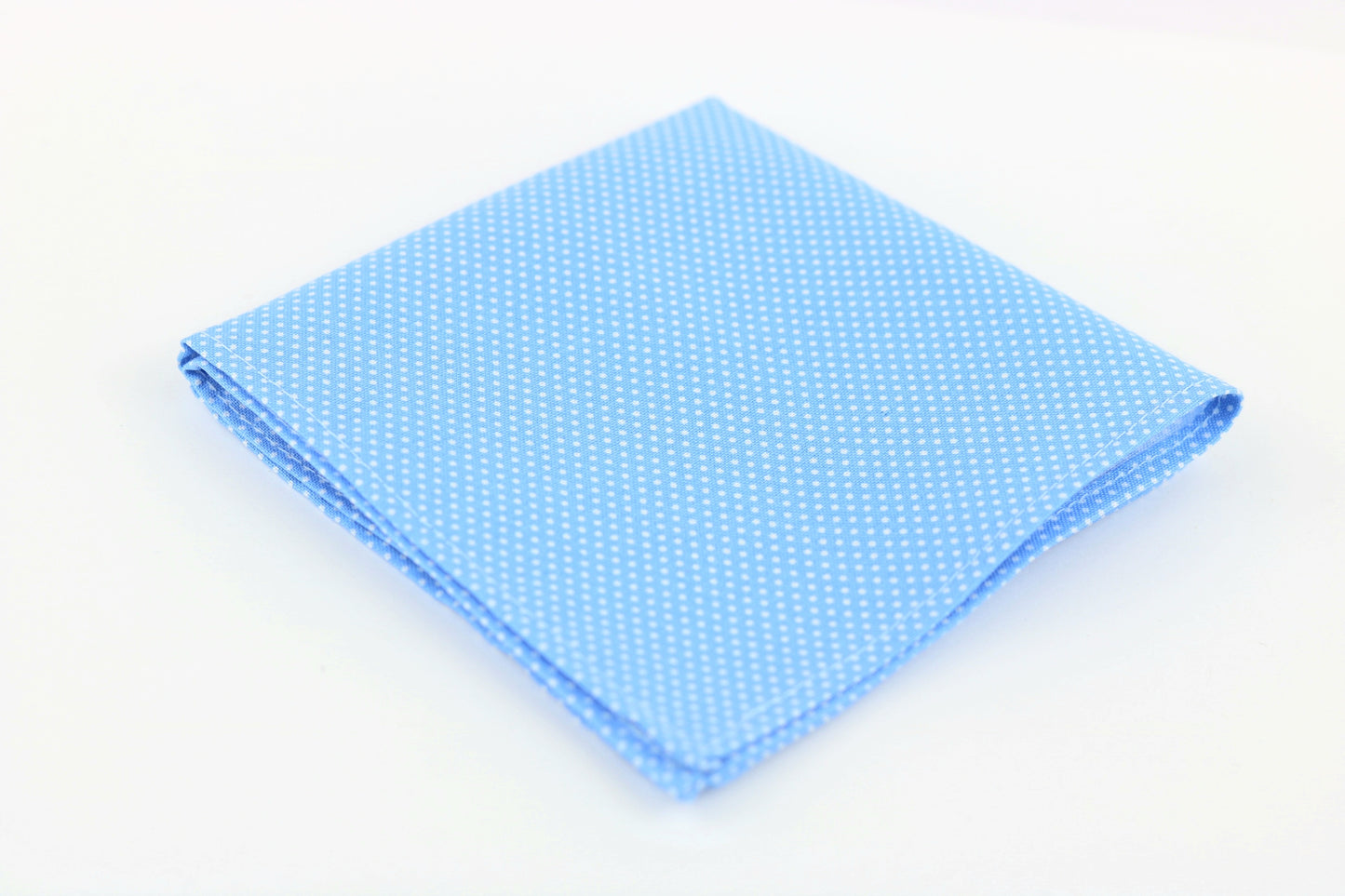 Light Blue and White Polka Dots Pocket Square