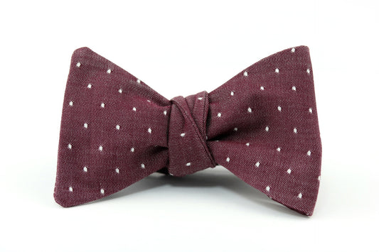 Larry Lou Burgundy Butterfly Bow Tie
