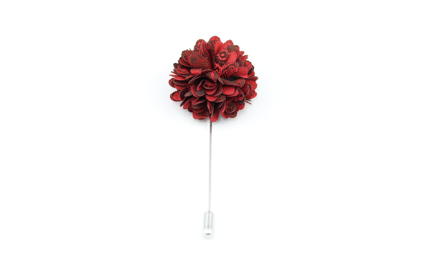 Orange and Brown Satin Blend Flower Lapel Pin