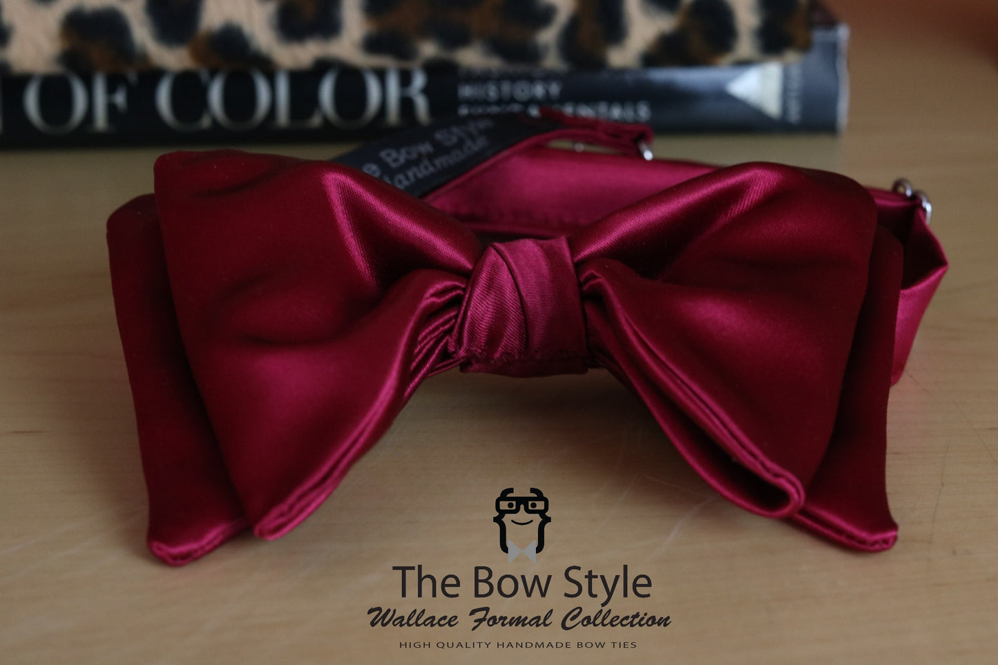 The Walgen Burgundy Satin Formal Bow Tie