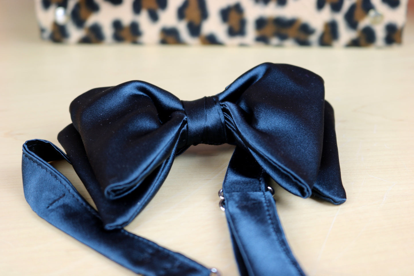 The Walgen Black Satin Formal Bow Tie