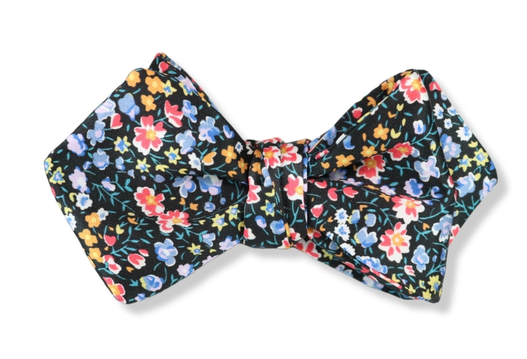 Belara Floral Diamond Point Silk Bow Tie
