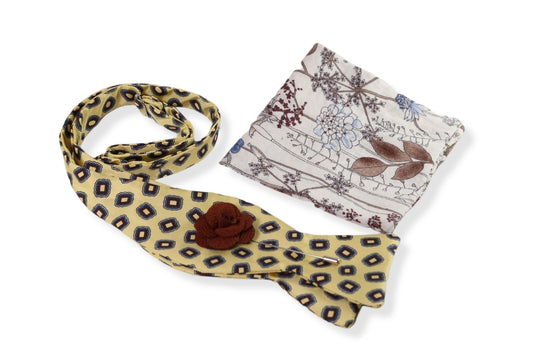 Clairmont Medallions Bow Tie, Pocket Square and Lapel Pin Set