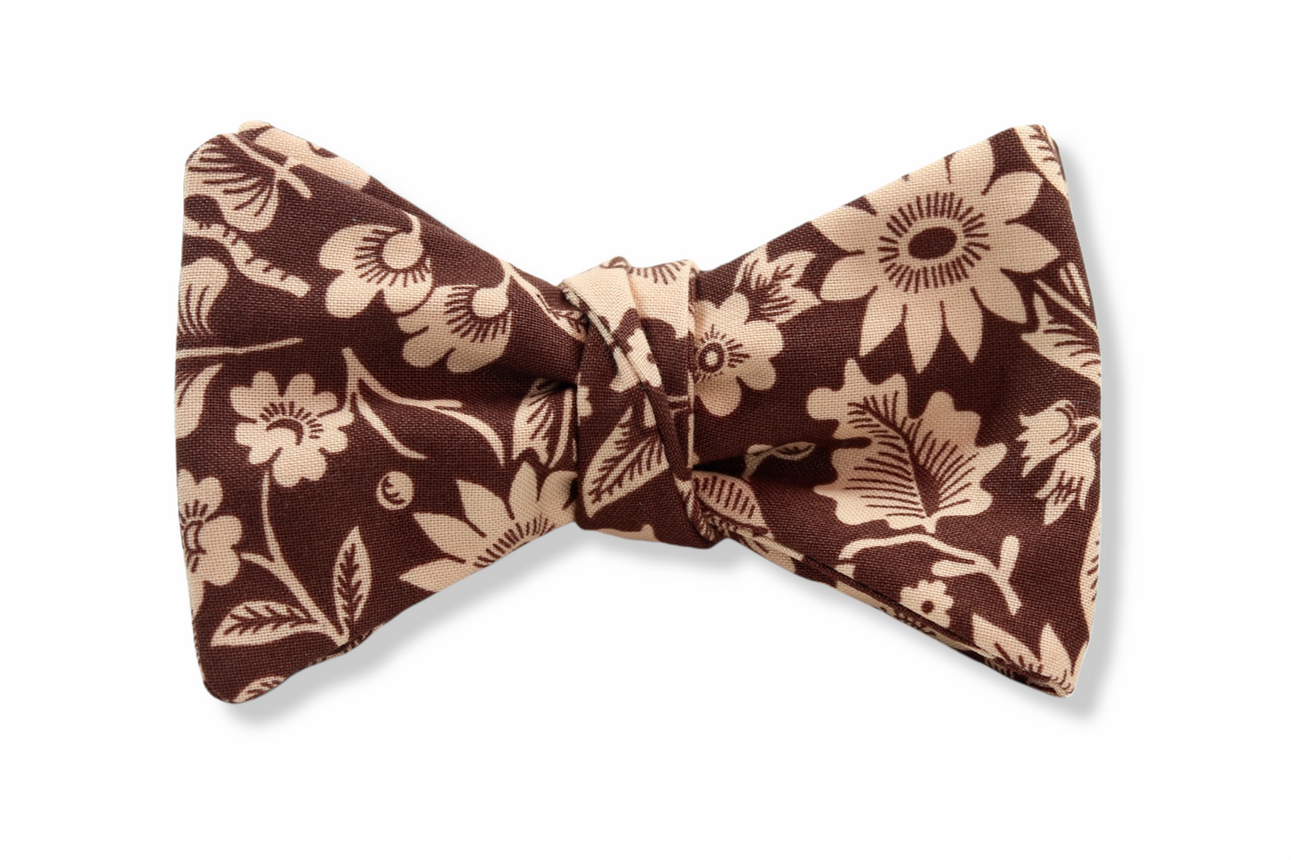Belyles Brown Floral Butterfly Bow Tie