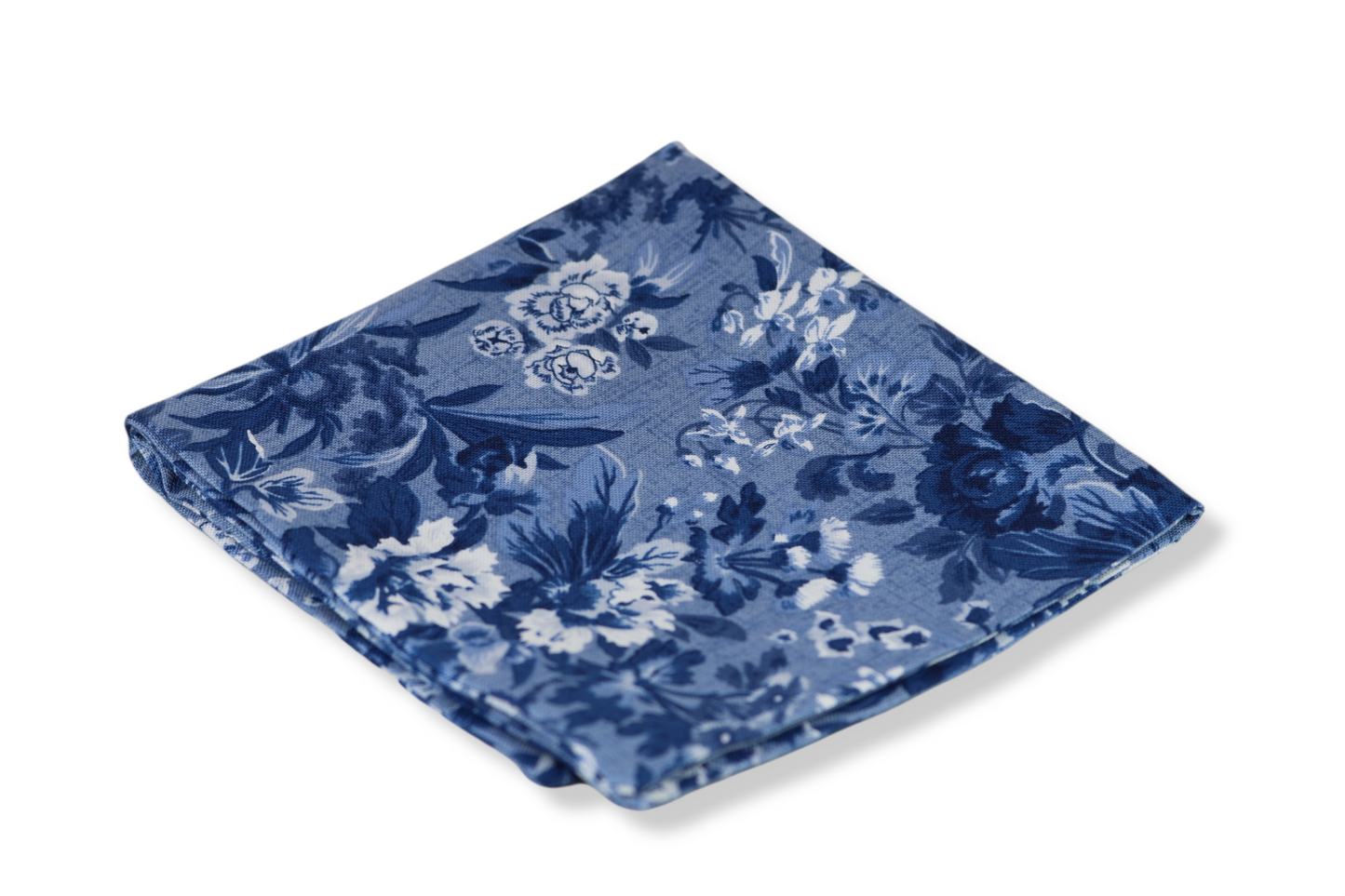 Blue Floral Pocket Square