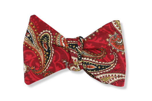 Red Paisley Butterfly Bow Tie