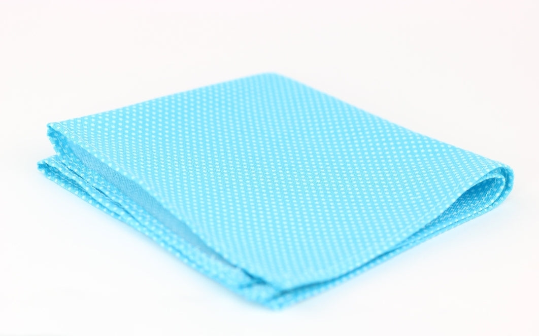 Burbank Teal Polka Dot Pocket Square