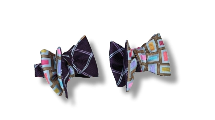 Looking to add options to your wardrobe? A reversible bow tie is the perfect choice. It's like have two bow ties in one with many more style options simply by changing the way to tie it. Often called double sided or two panel bow ties add depth to style.