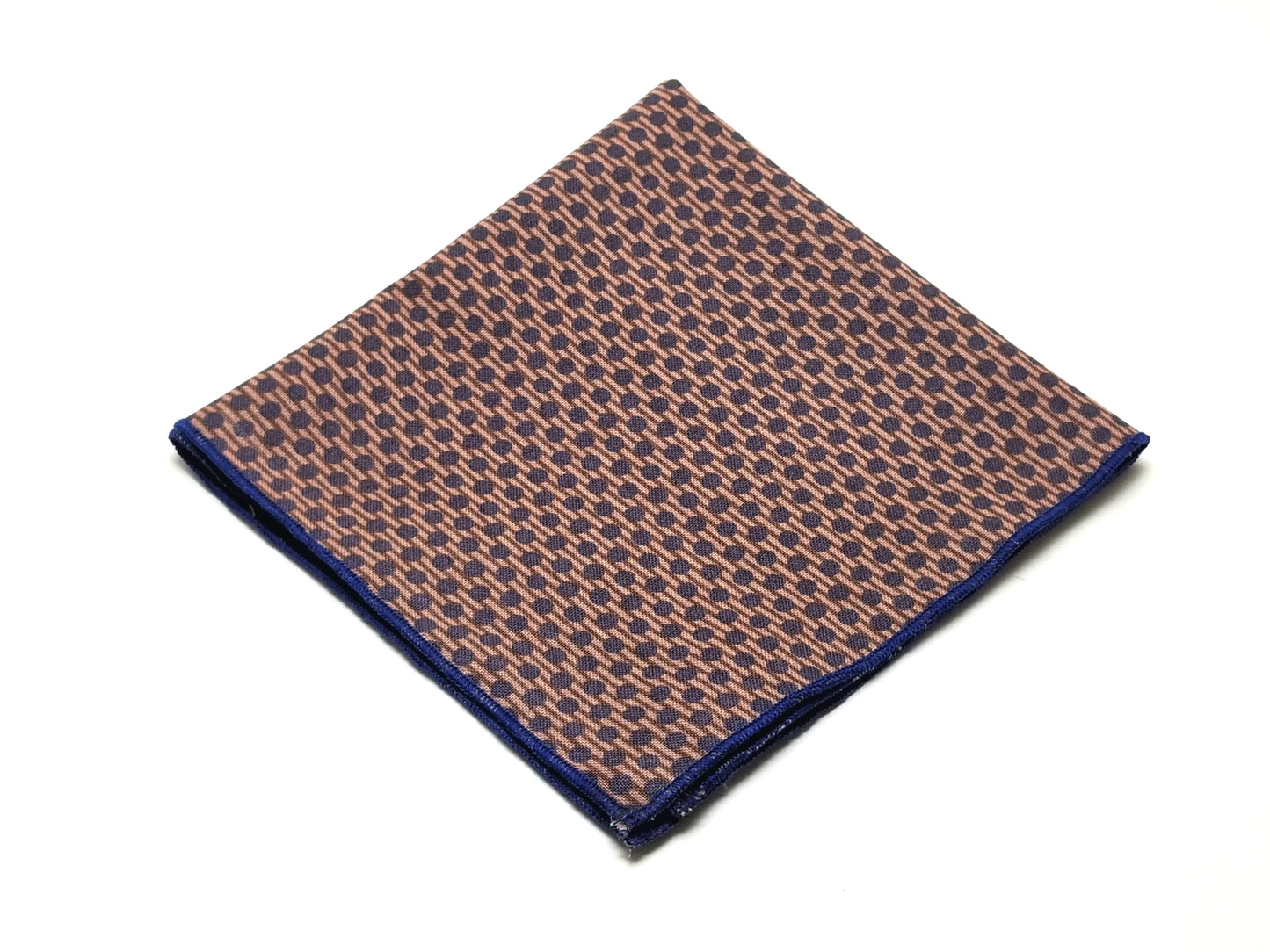 Blue Dots Rolled Edge Pocket Square