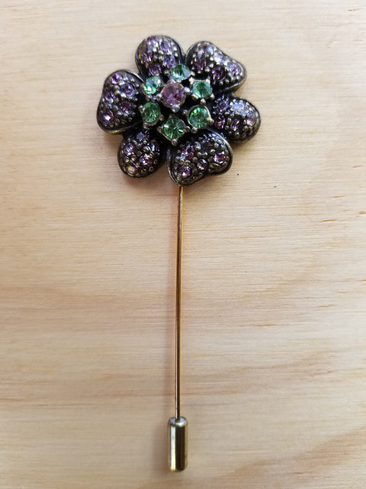 Sparkling Flower Lapel Pin