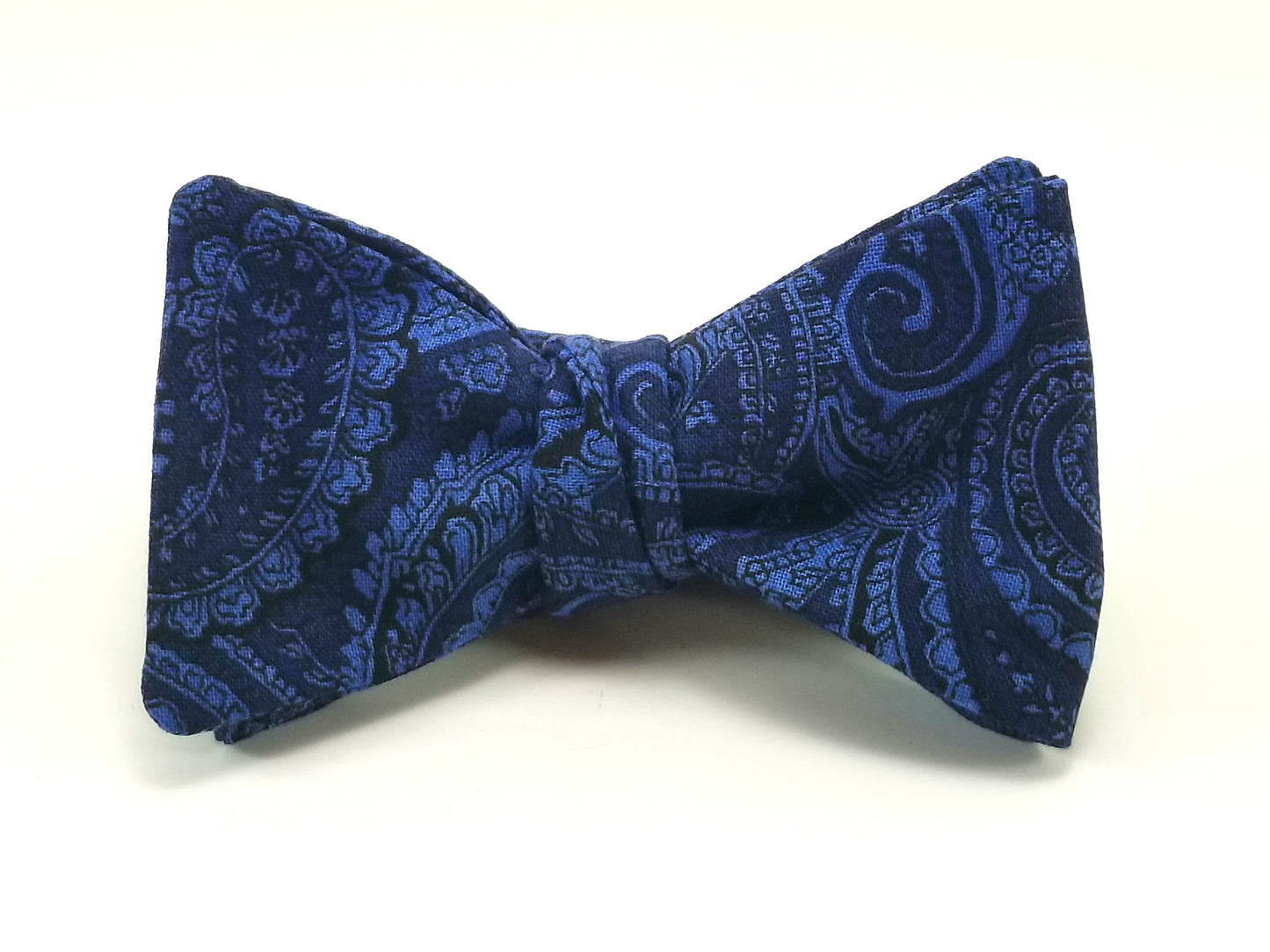 Blue Paisley Butterfly Bow Tie