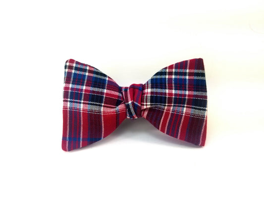 Brewster Burgundy Plaid Butterfly Bow Tie