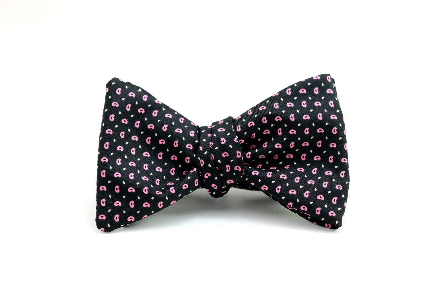 Sutterhome Black and Pink Paisley Bow Tie