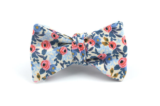 Parthenia Floral Butterfly Bow Tie