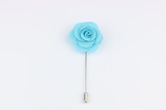 Aqua Flower Lapel Pin