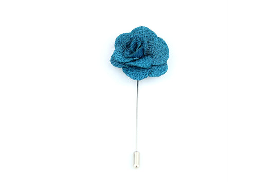 Teal Flower Lapel Pin