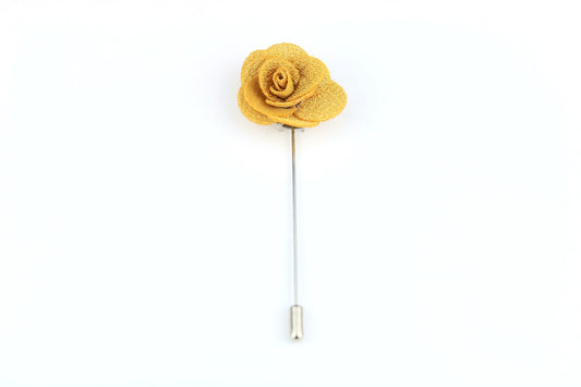 Mustard Yellow Flower Lapel Pin