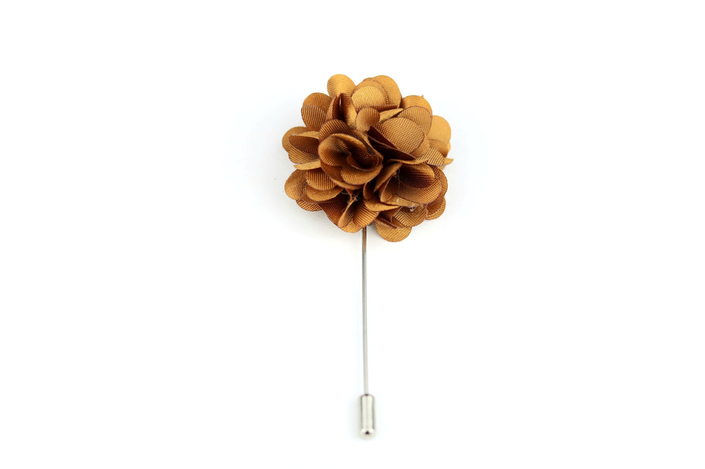 Bronze Satin Blend Flower Lapel Pin