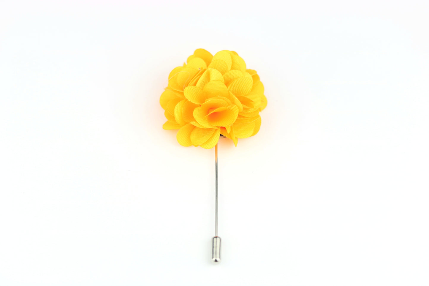 Yellow Satin Blend Flower Lapel Pin