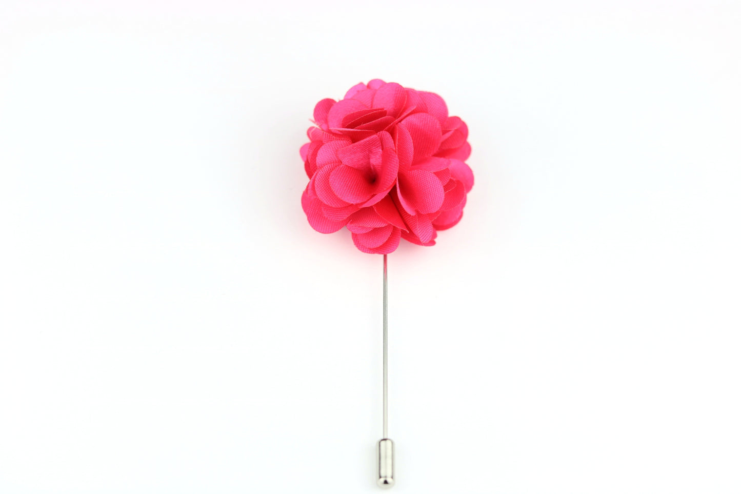 Passion Pink Satin Blend Flower Lapel Pin