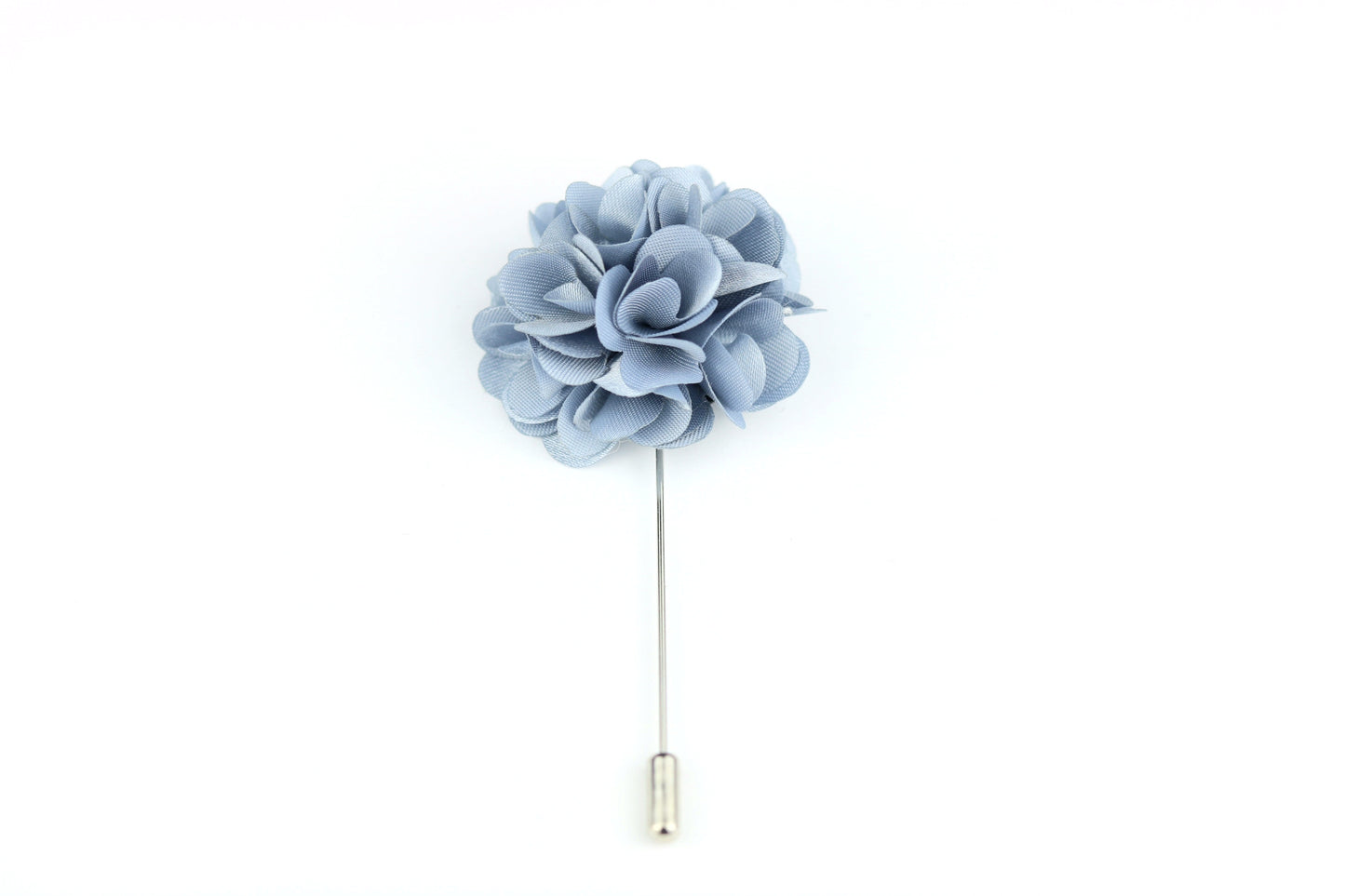 Gray Satin Blend Flower Lapel Pin