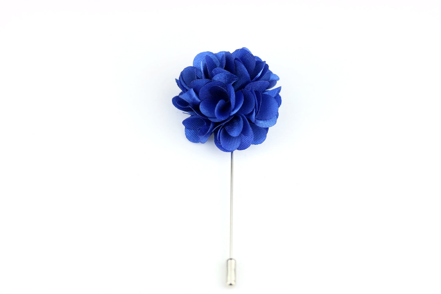 Colbalt Blue Satin Blend Flower Lapel Pin