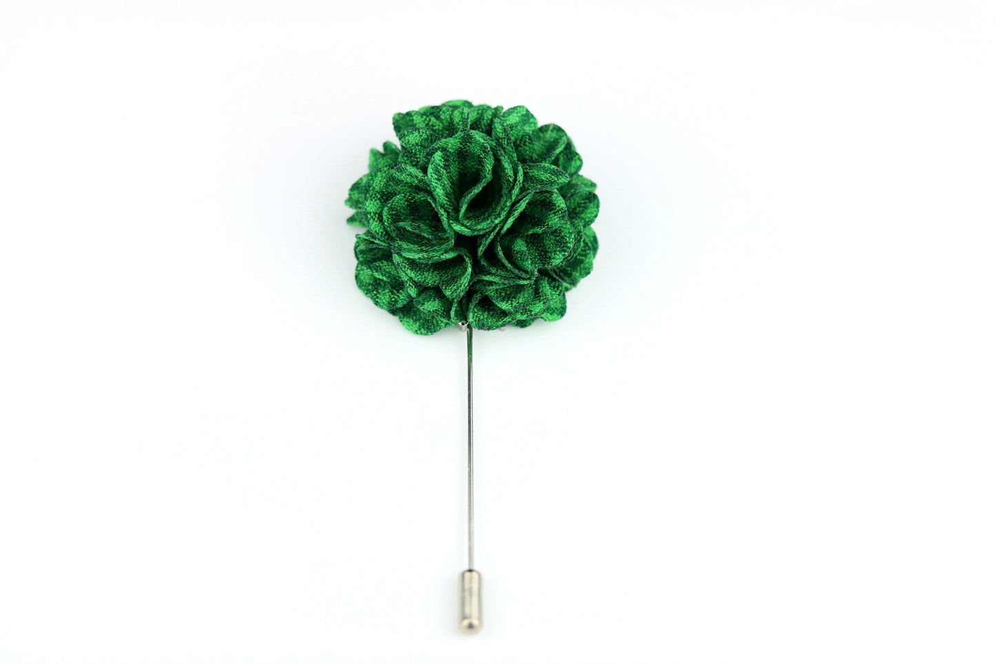 Kelly Green Plaid Satin Blend Flower Lapel Pin