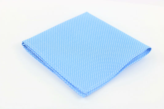Light Blue and White Polka Dots Pocket Square