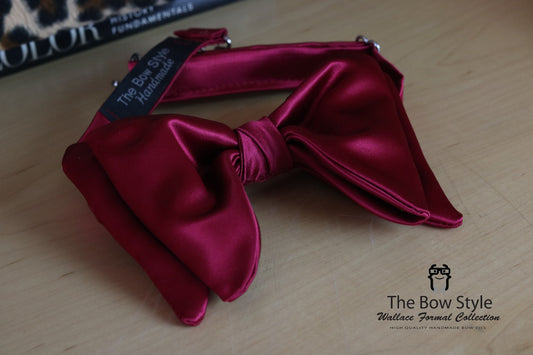 The Walgen Burgundy Satin Formal Bow Tie