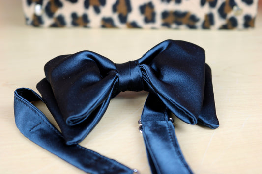 The Walgen Black Satin Formal Bow Tie