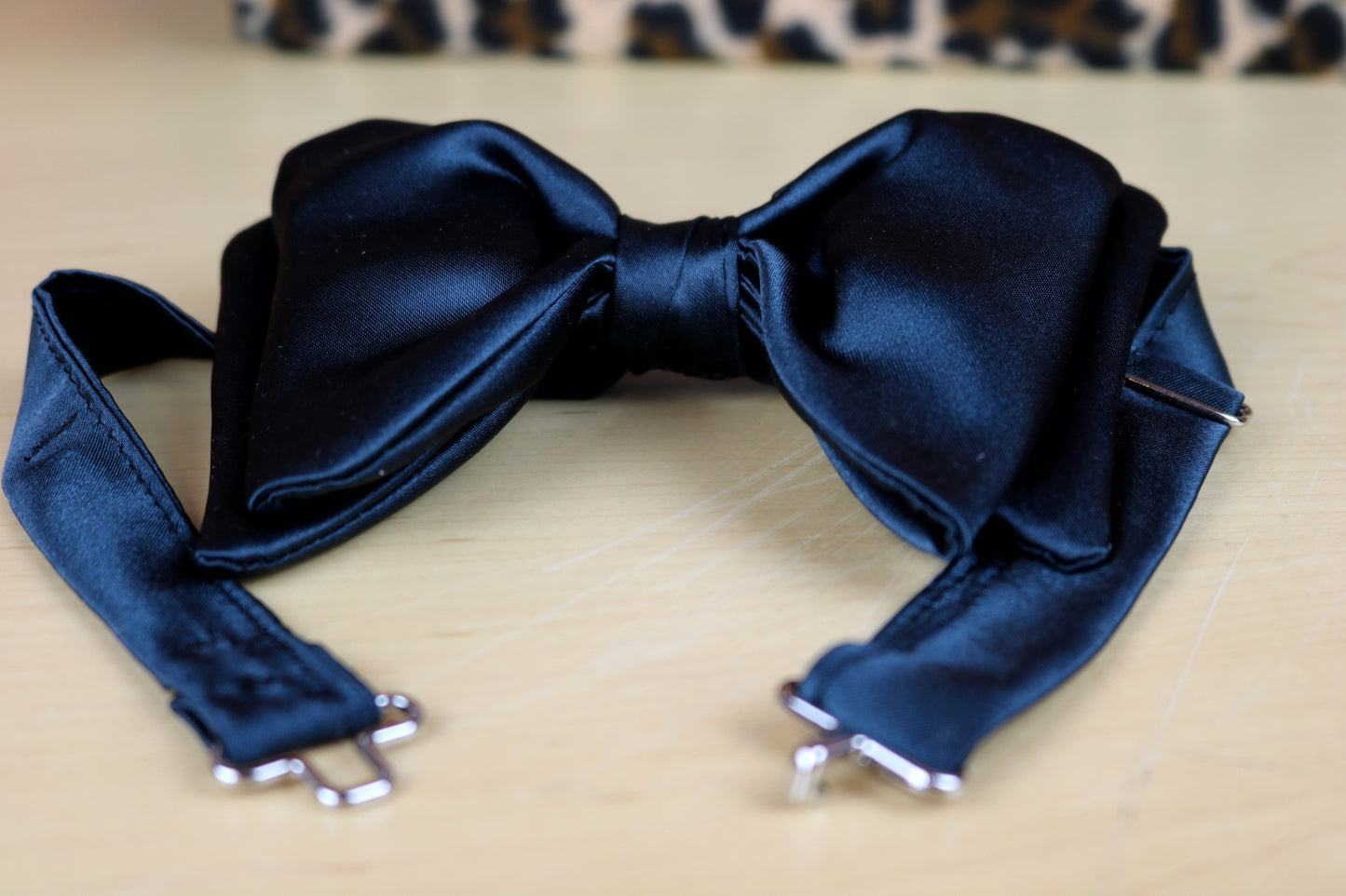 The Walgen Black Satin Formal Bow Tie