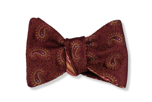 Grander Reversible Woven Silk Butterfly Bow Tie