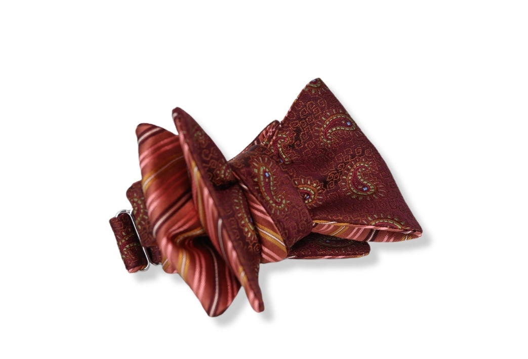 Grander Reversible Woven Silk Butterfly Bow Tie