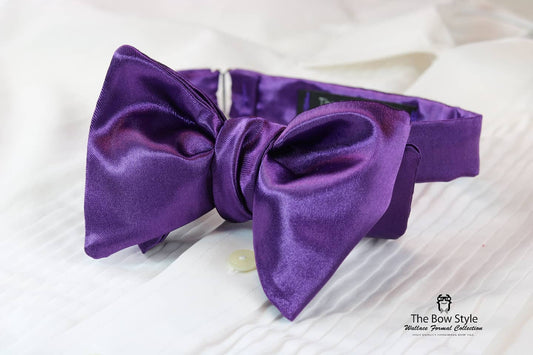 The Winston Grand Deep Purple Satin Butterfly