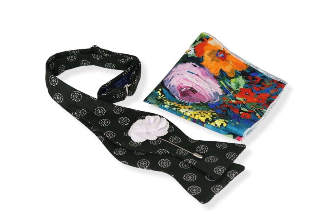 Printed Tie, Pocket Square & Pin Set