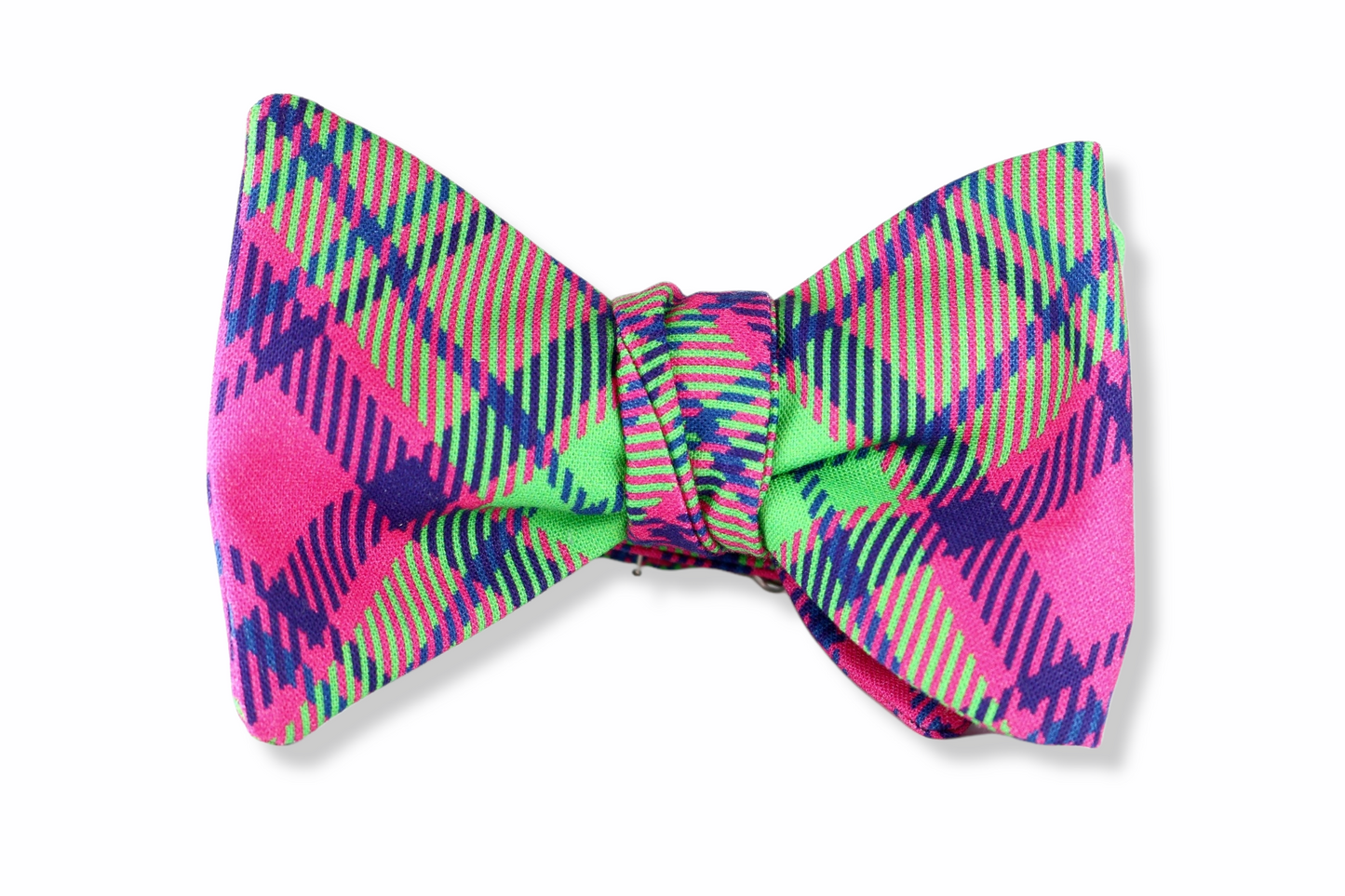 Yesenia Pink Plaid Butterfly Bow Tie