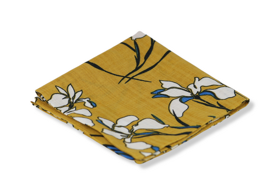 Gold Lily Pocket Square
