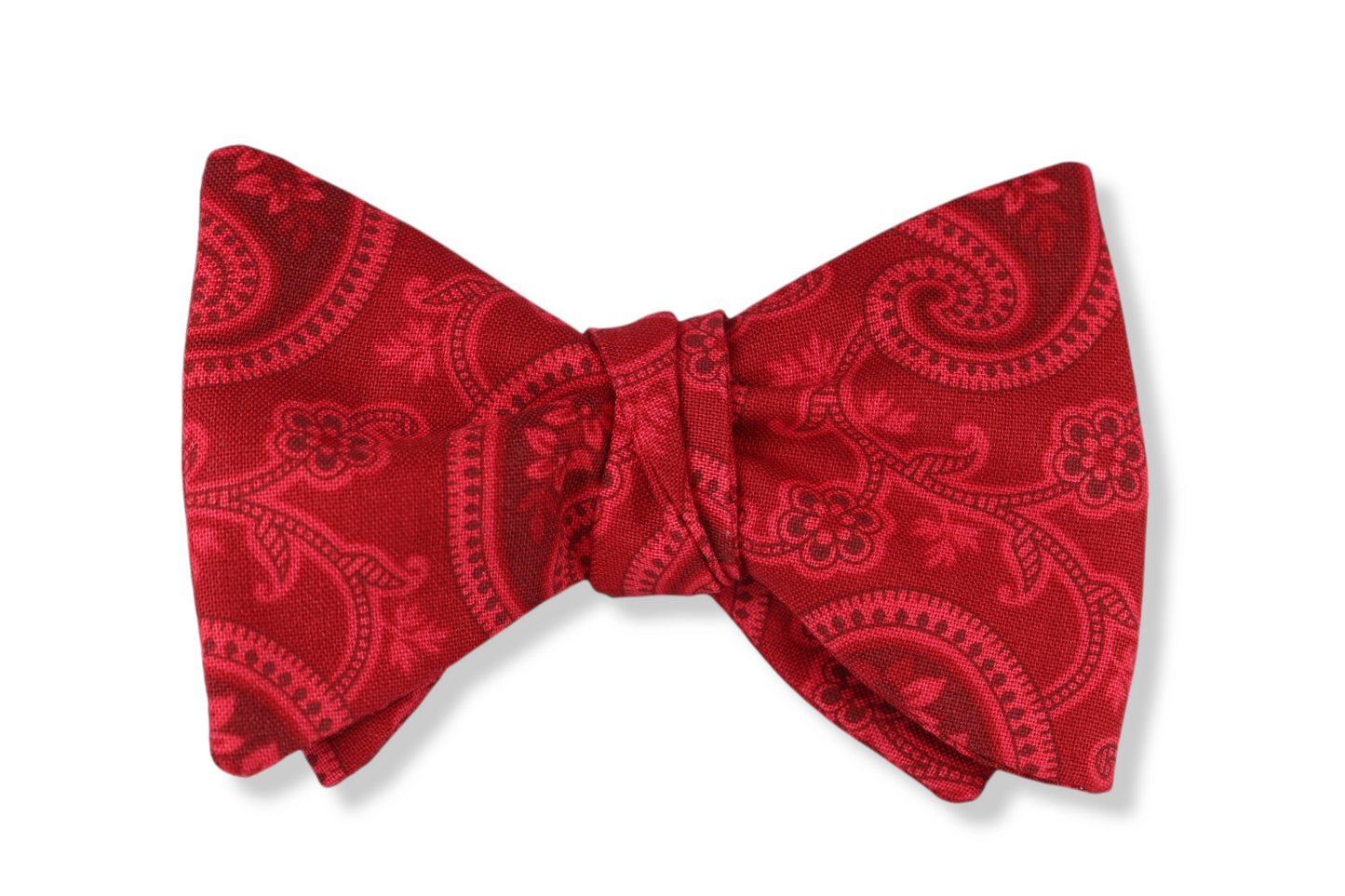 Crimson Paisley Butterfly Bow Tie