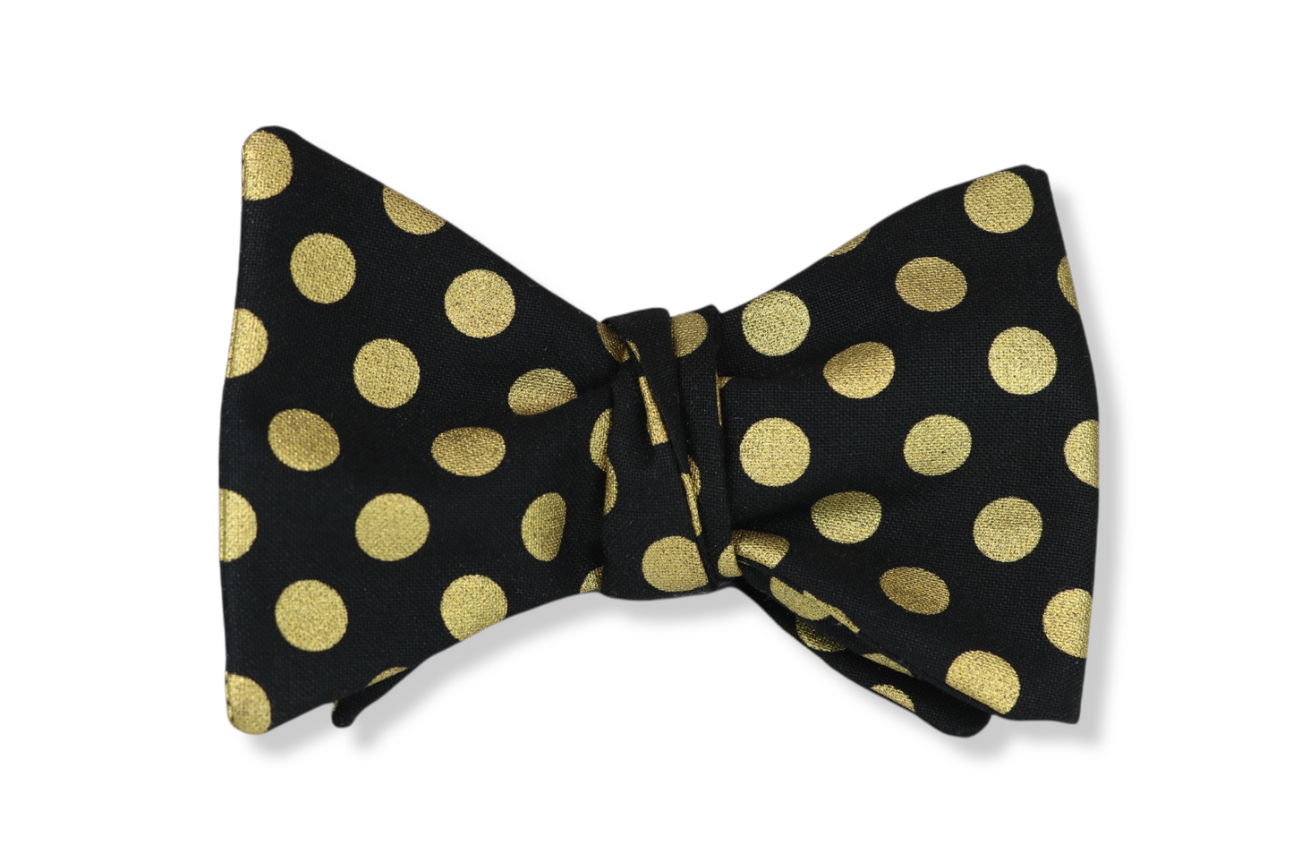 Black and Gold Polka Dots Butterfly Bow Tie