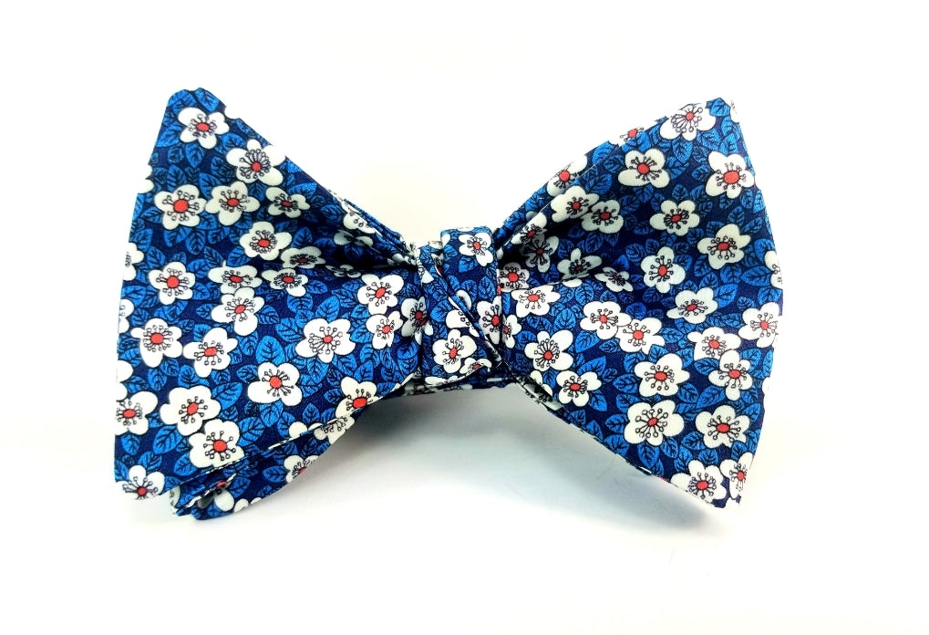Liberty Blue Floral Butterfly Bow Tie